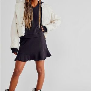 BNWT Free People Social Set Skirt Hoodie Black Small